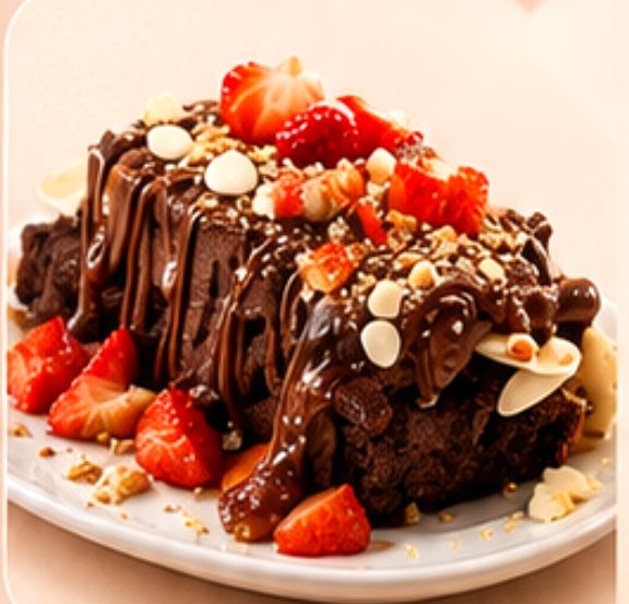 Ice Brownie Gourmet com Nutella, morangos e picolé